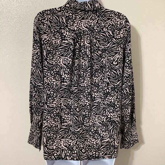 Topshop Funky Cheetah Zebra Animal Print Maximalist Button Up Blouse Size 4 - Picture 6 of 15